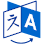 blue universal language selector icon by language icon org